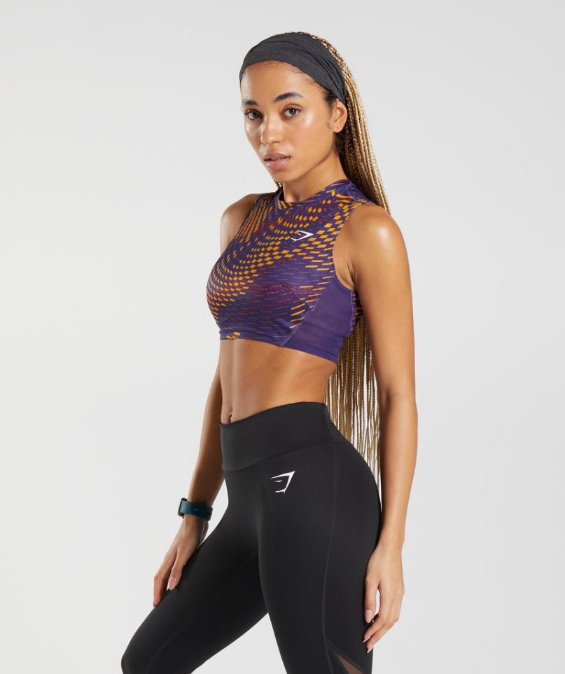 Podkoszulki Gymshark Sportowe Crop Damskie Kolorowe | PL 639SJC